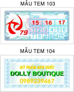 Mẫu in tem bảo hành 103 104